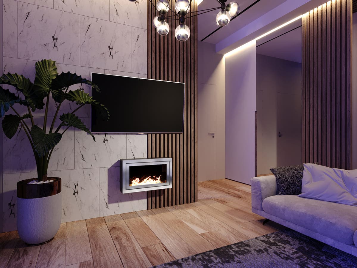 Биокамин "Русский огонь" Стенли 650N настенный с защитным и декоративным стеклом по цене 33 400 руб.