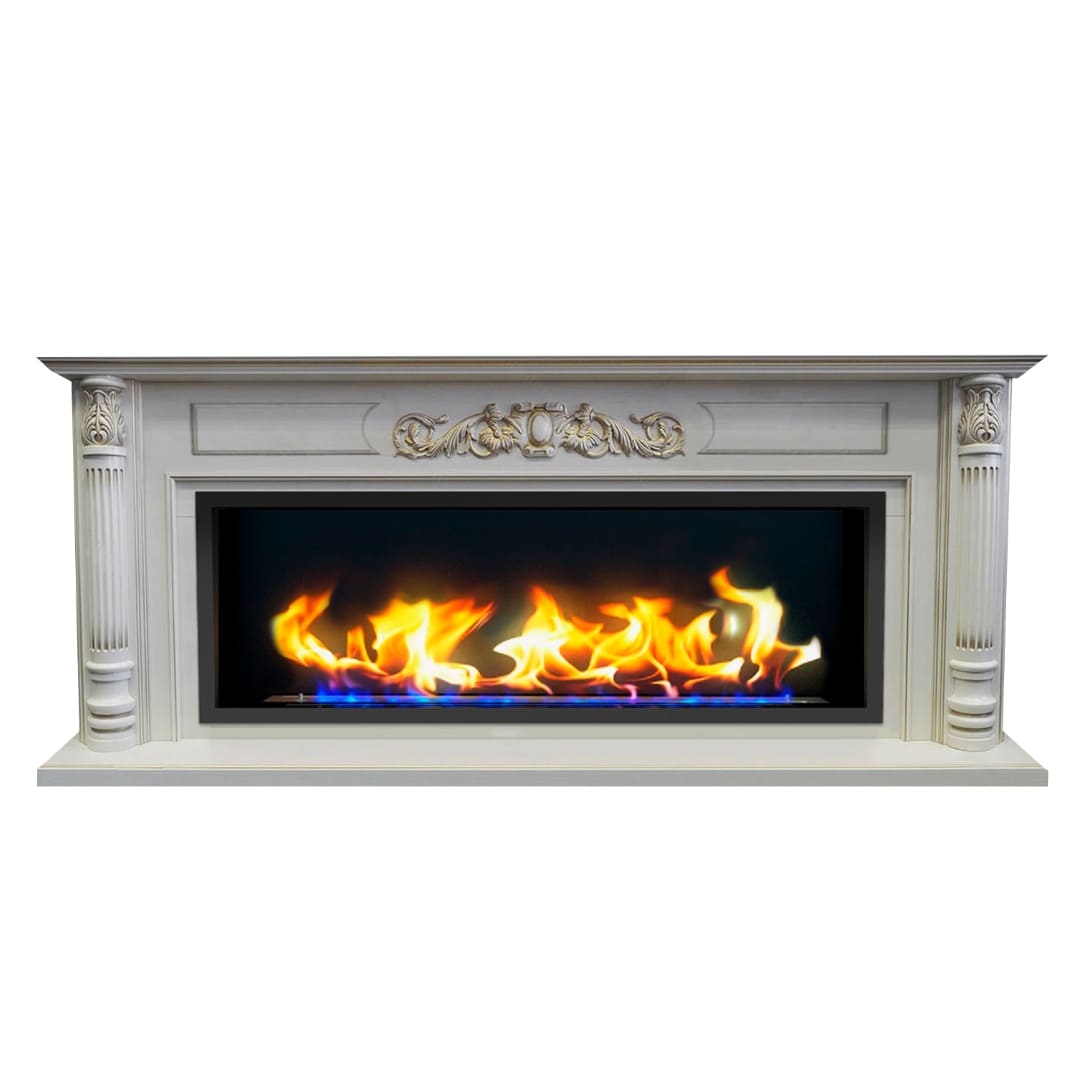 Биокамин в линейном портале "Русский огонь" Оксфорд с защитным и декоративным стеклом по цене 127 450 руб.