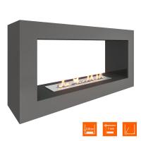 Биокамин SteelHeat WALL FRAME ONE 900 серый, стемалит Биокамин SteelHeat WALL FRAME ONE 900 серый, стемалит