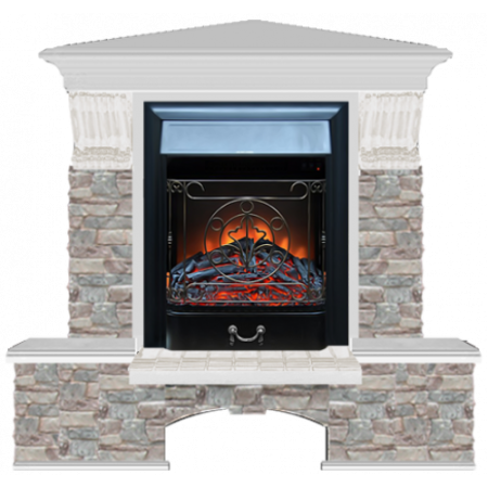 Бостон К Грот цветной угловой (беленый дуб)+Majestic Black